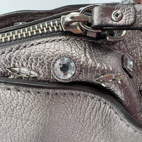 Kate Spade New York Metallic Leather Satchel with Crystal Embellishments - Picture 5 of 15